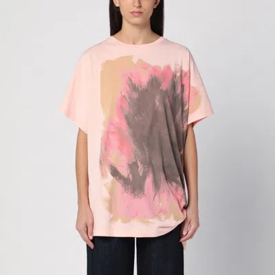 Dries Van Noten Women's Pink Cotton T-shirt With Bow
