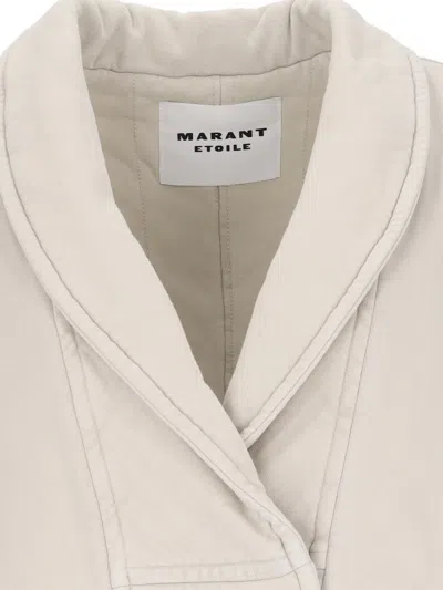 Isabel Marant Étoile Quilted Shawl Collar Jacket With Front Pockets In Neutral