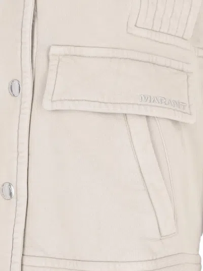 Isabel Marant Étoile Quilted Shawl Collar Jacket With Front Pockets In Neutral