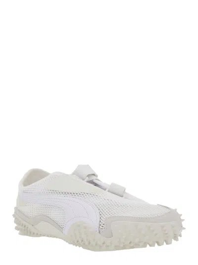 Puma ‘mostro' White Low Top Sneaker With Logo On Heel And Mesh Inserts In Neutral