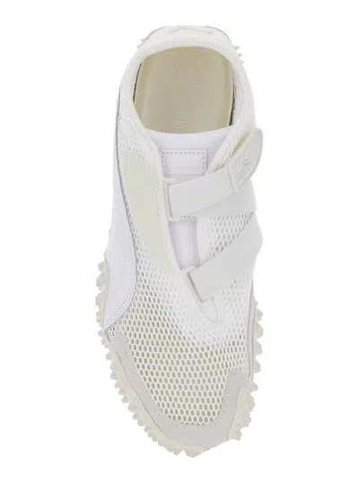 Puma ‘mostro' White Low Top Sneaker With Logo On Heel And Mesh Inserts In Neutral