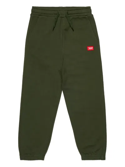 Diesel Kids Cotton Trackpants In Green