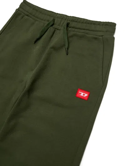 Diesel Kids Cotton Trackpants In Green