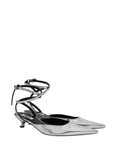 Moschino Mirror Effect Pumps In Gold