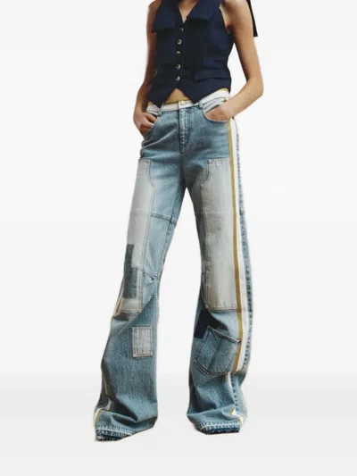 拼贴设计牛仔裤