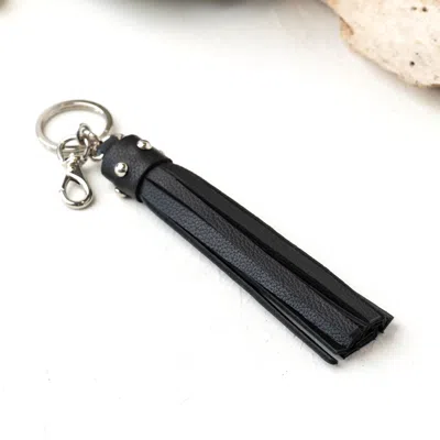 Bijourocks Nickel Tassel Key Chain In Black Licorice