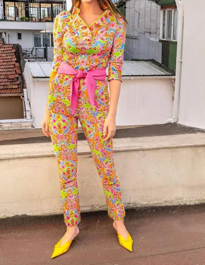 Gretchen Scott Pull On Pants In Watteau Classic Pink/lime