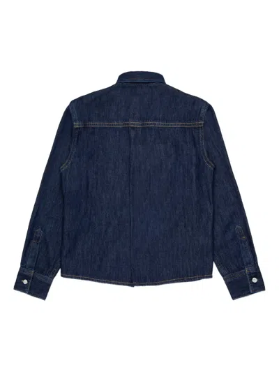 Dsquared2 Kids Icon Logo Embroidered Denim Shirt In Blue