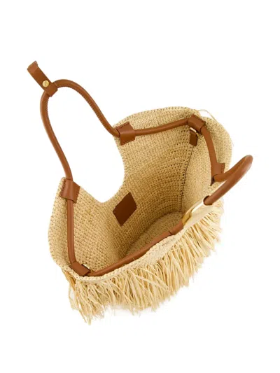Zimmermann Medium Goldentime Fringed Raffia Bag