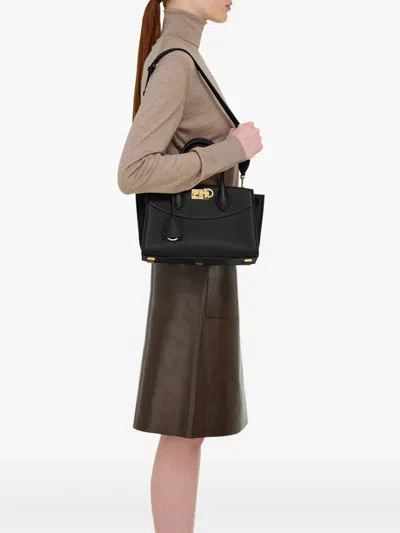 Ferragamo Structured Shoulder Bag Adjustable Strap In Black