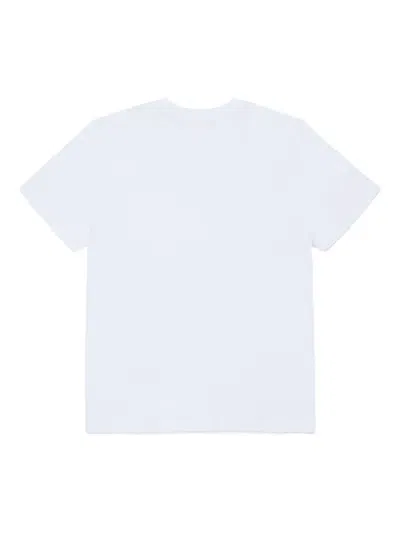 Diesel Jersey T-shirt With Red D Patch In White