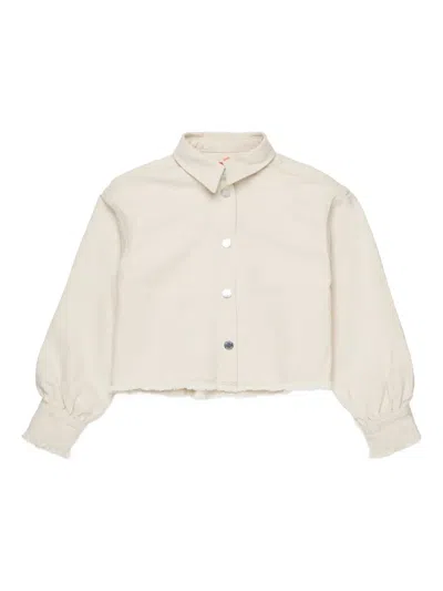 Max & Co Camicia Boxy In Drill Di Cotone In Neutral