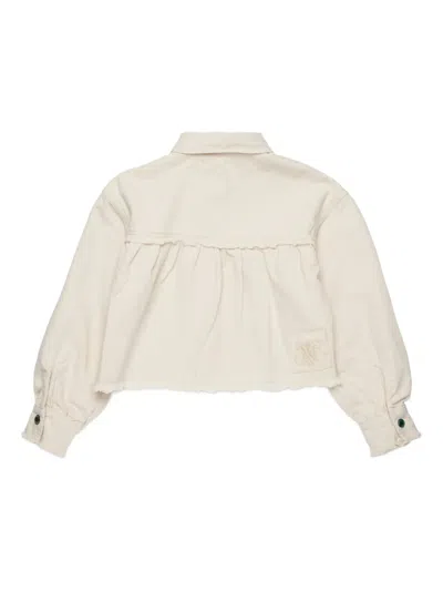 Max & Co Camicia Boxy In Drill Di Cotone In Neutral