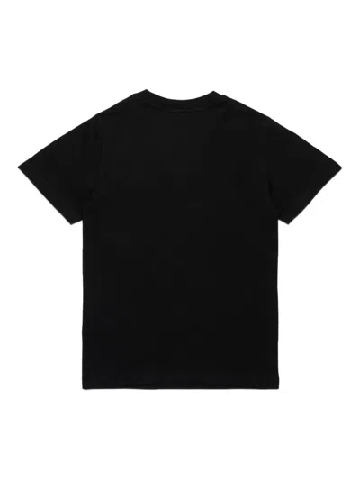 Diesel Jersey T-shirt With Red D Patch In Black