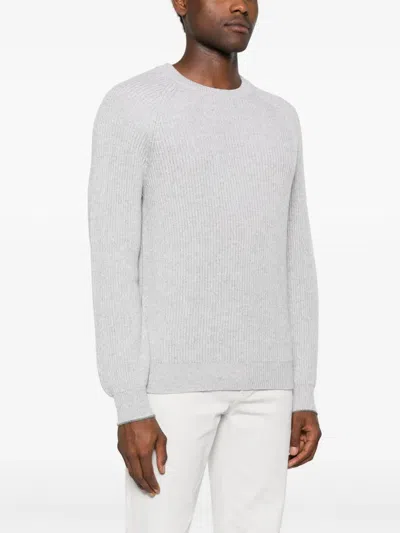 Brunello Cucinelli Men Cashmere Crewneck Sweater In Gray