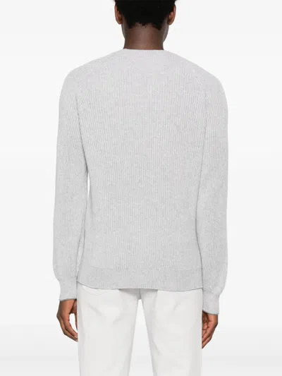 Brunello Cucinelli Men Cashmere Crewneck Sweater In Gray