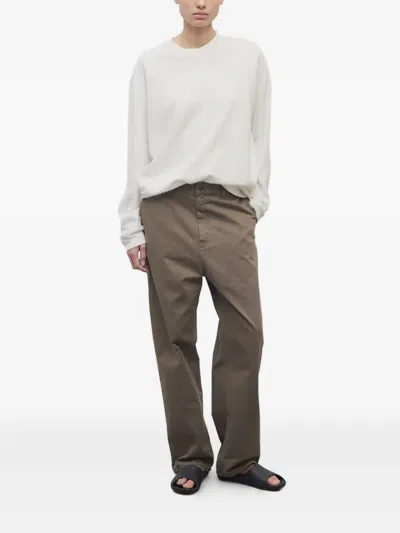 The Row Sharka Cotton Trousers In Brown