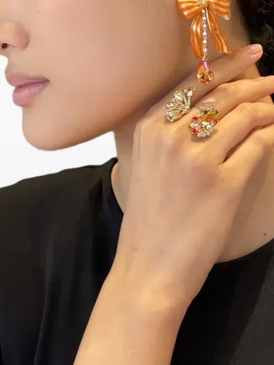 Anabela Chan 18kt Gold Vermeil Lemon Slice Multi-stone And Diamond Ring In Gold