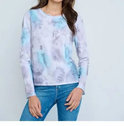 Lisa Todd Brush Stroke Top In White/blue