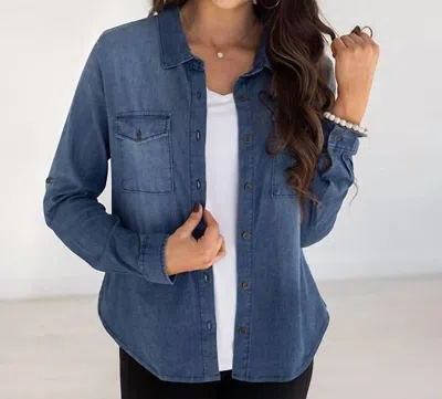 Grace & Lace Chambray Button Up Shirt In Classic