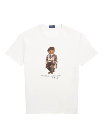 Polo Ralph Lauren White Polo Bear T-shirt Custom Slim-fit In White