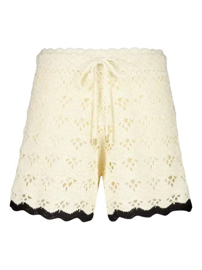 Zimmermann Rhiannon Crochet Short Cream/black