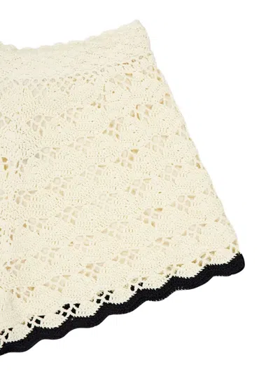 Zimmermann Rhiannon Crochet Short Cream/black