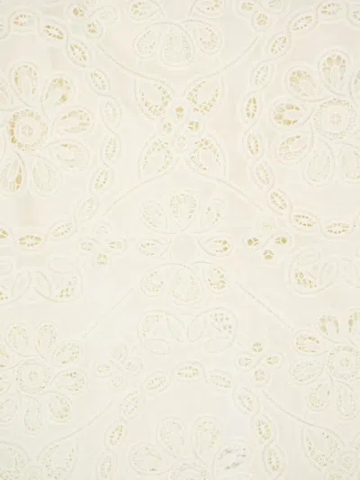 Zimmermann Rhiannon Guipure Lace-trimmed Voile Midi Dress In White