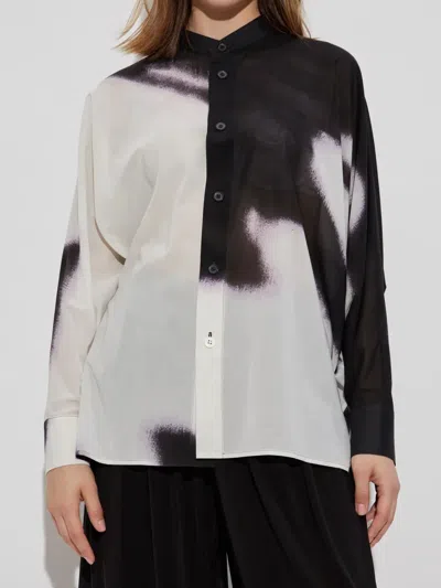 Issey Miyake Shadow Study Abstract-print Button-up Shirt In White