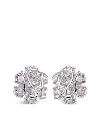 Anabela Chan 18k White Gold Marguerite Daisy Diamond Earrings In Metallic