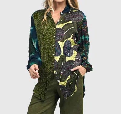 Alembika Judith Crinkle Button Down Shirt In Mix