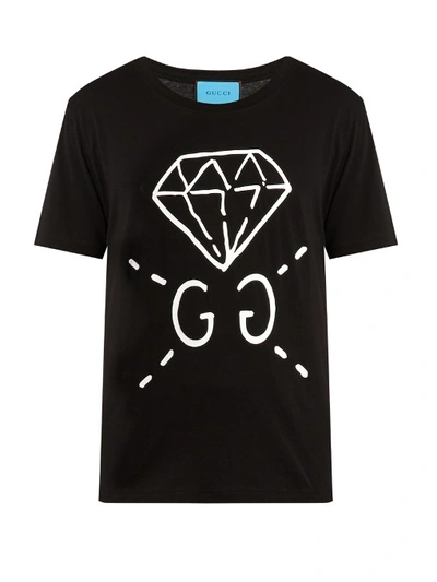 Gucci Diamond Printed Cotton Jersey T-shirt, Black