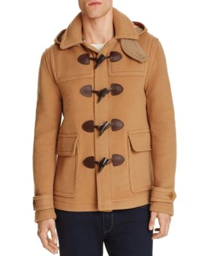 Burberry Burwood Wool Duffle Coat In Mid Camel