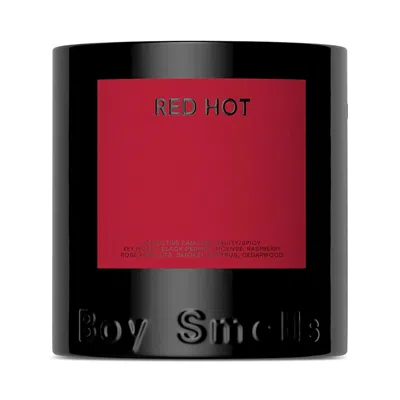 Boy Smells Red Hot Candle In Black