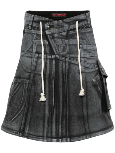 Ottolinger Midi Skirt Black In Gray