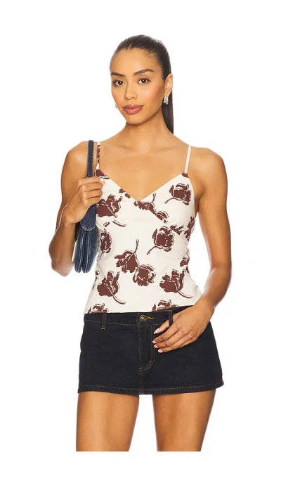 Free People Susie Printed Top In Bittersweet Combo
