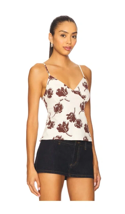 Free People Susie Printed Top In Bittersweet Combo