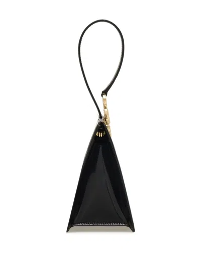 Ferragamo Mini Embellished Patent-leather Clutch In Black
