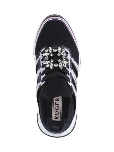 Roger Vivier Chunky Sole Mesh Low Top Sneakers In Black