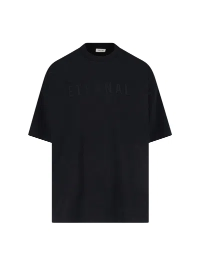 Fear Of God Mens Black Crewneck Relaxed-fit Cotton Blend T-shirt Xxl