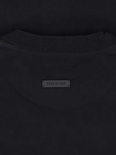 Fear Of God Mens Black Crewneck Relaxed-fit Cotton Blend T-shirt Xxl
