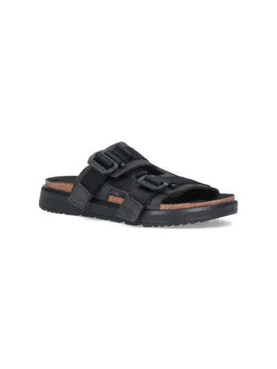 Birkenstock Heeled Sandals With Flat Sole And Open Toe In Black