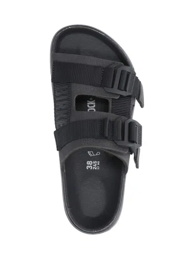 Birkenstock Heeled Sandals With Flat Sole And Open Toe In Black