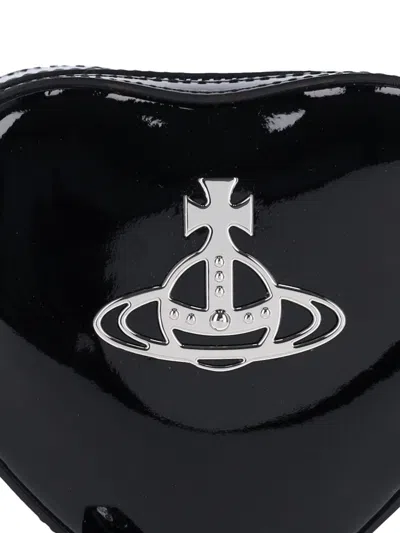 Vivienne Westwood Heart Shape Cross-body Bag With Adjustable Strap In Black