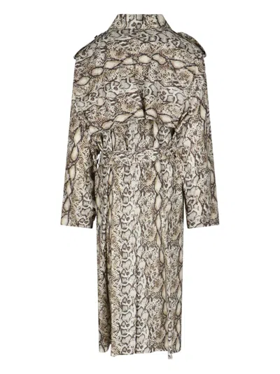 Isabel Marant Printed Animal Belted Waist Long Jacket