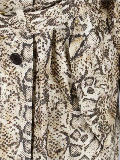 Isabel Marant Printed Animal Belted Waist Long Jacket