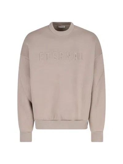 Fear Of God Relaxed Fit Sweatshirt With Embossed Detail In Beige