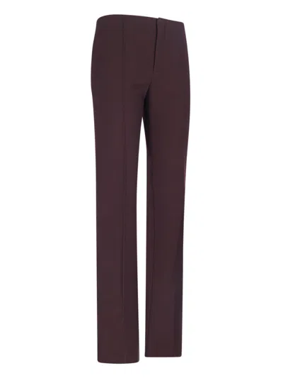 Chloé Straight Leg Wool Crepe Trousers