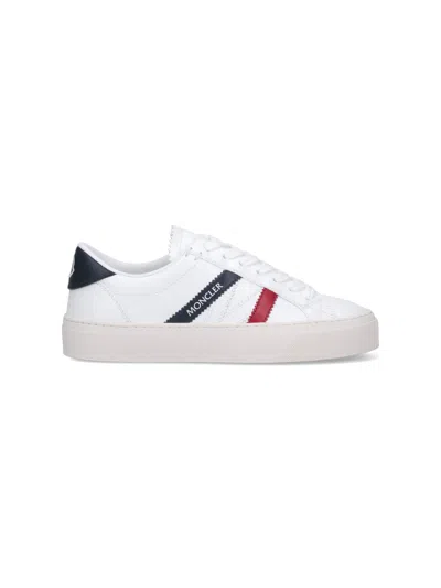 Moncler Petit Monaco Leather Sneakers In White