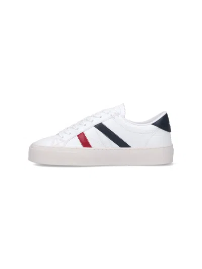 Moncler Petit Monaco Leather Sneakers In White